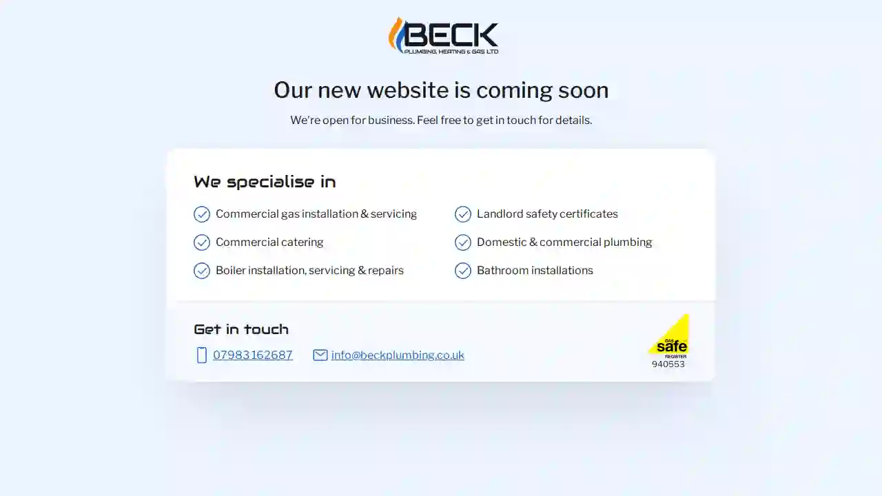 Beck Plumbing Heating & Gas Services Ltd