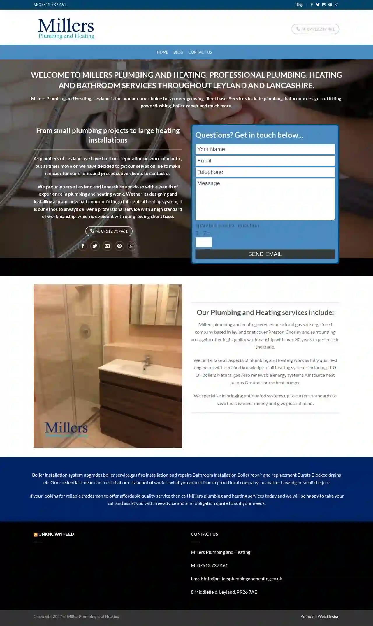 Millers plumbing and heating services