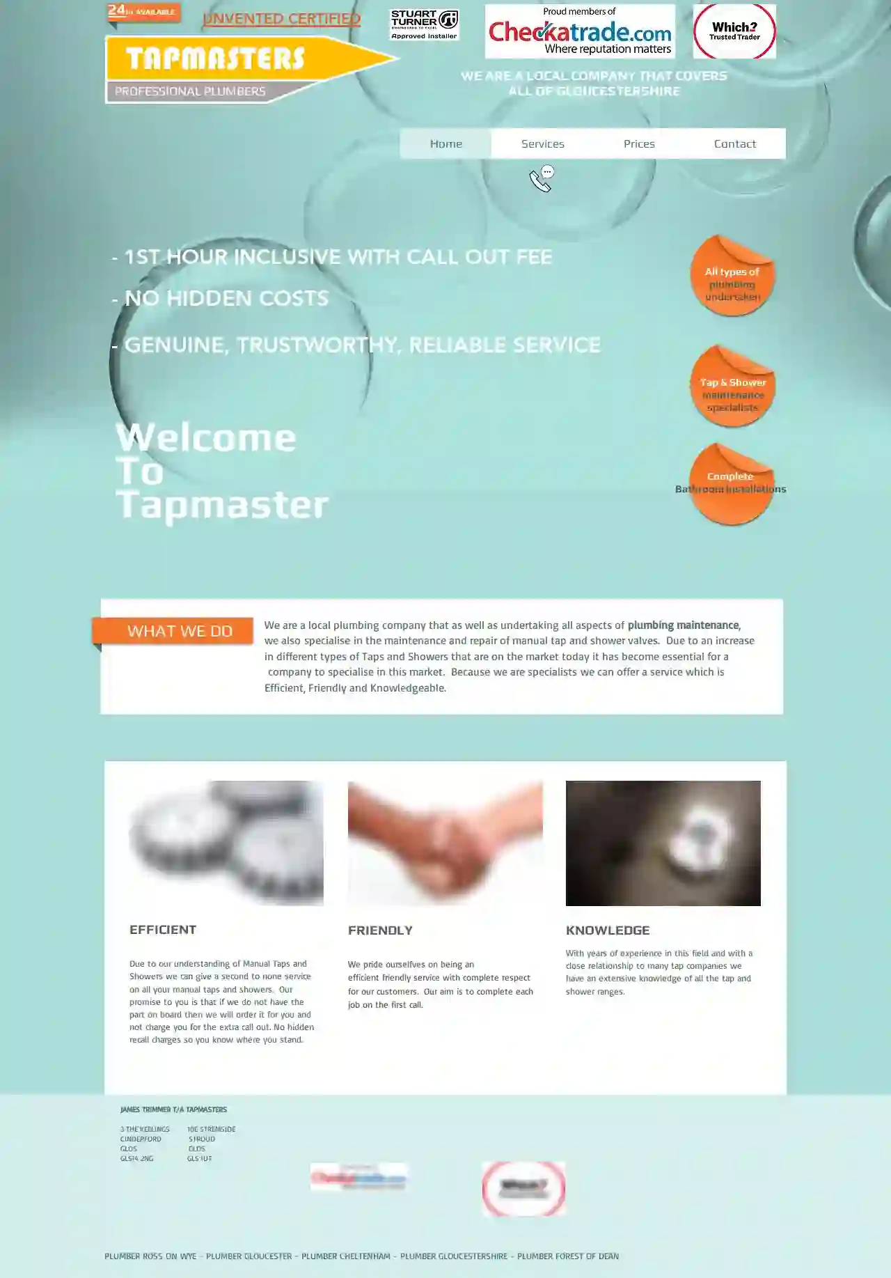 TAPMASTERS - Domestic Plumbing, Tap and Shower Valve Repair Specialists