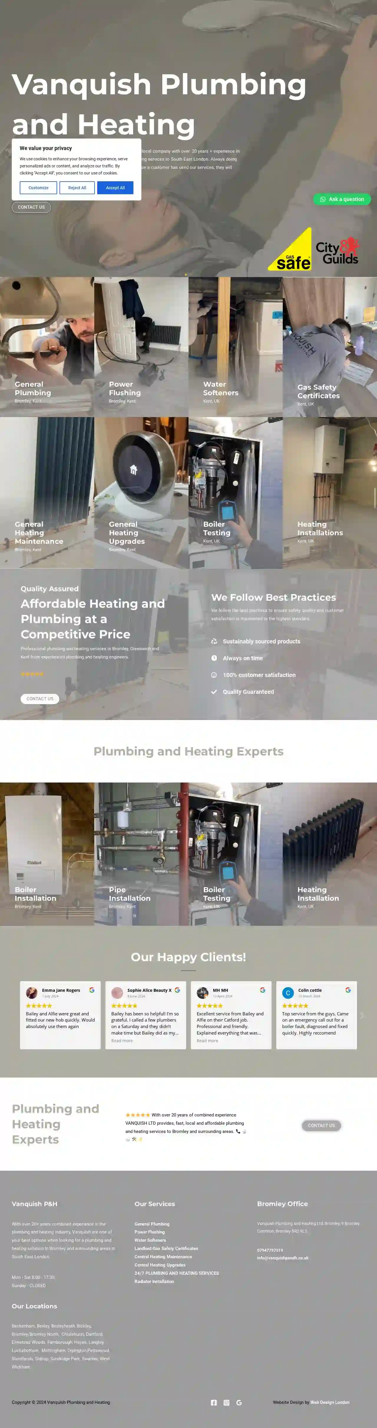 VANQUISH PLUMBING AND HEATING LIMITED